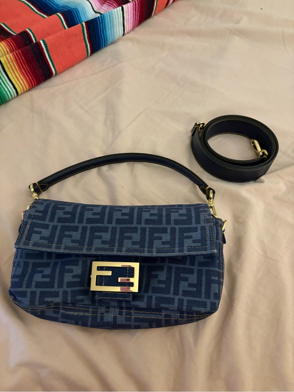 Fendi Reversible Denim Baguette - Picture 5 of 10
